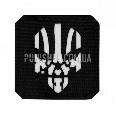 M-Tac Punisher Laser Cut Retro-reflecting Patch, Black, Cordura