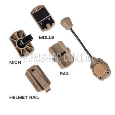 Night Evolution MPLS-3 Modular Personal Lighting System, DE, Helmet headlight, Battery, White, IR, Red