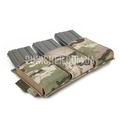 WAS Triple Elastic Mag Pouch, Multicam, 3, Molle, AK-47, AK-74, AKS-74, AKM, AR15/М4, 5.56, Cordura 500D
