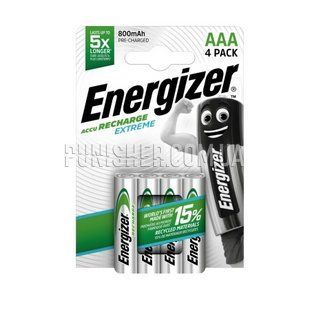 Energizer Recharge Extreme Battery AAA 800 mAh 4 pcs, Silver, AAA