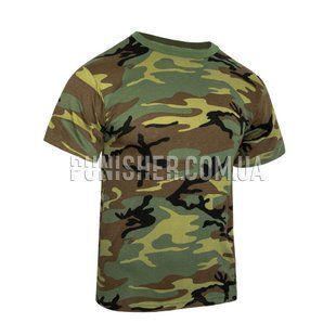 Футболка Rothco Heavyweight Camo T-Shirt, Woodland, Small