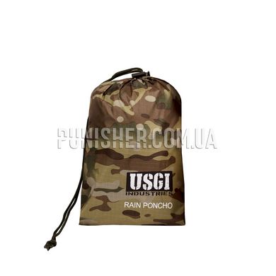 USGI Industries Multi-Use Tactical Rain Poncho, Multicam, Poncho