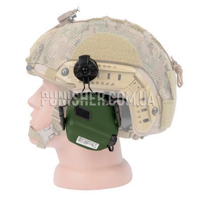 Активные наушники Earmor M31H PLUS с адаптерами на рельсы шлема, Foliage Green, Активные, С оголовьем, С адаптерами, 22