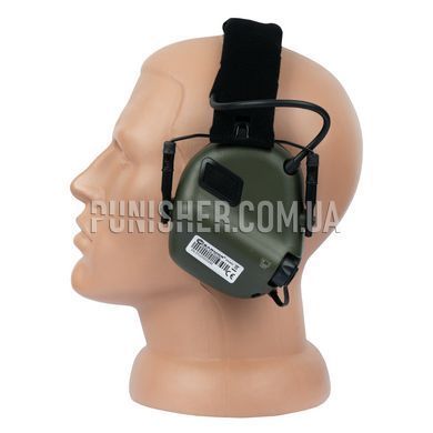 Активные наушники Earmor M31H PLUS с адаптерами на рельсы шлема, Foliage Green, Активные, С оголовьем, С адаптерами, 22