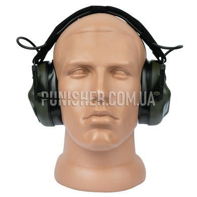 Активные наушники Earmor M31H PLUS с адаптерами на рельсы шлема, Foliage Green, Активные, С оголовьем, С адаптерами, 22