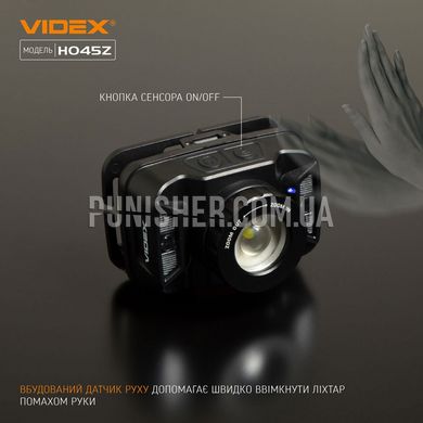 Videx LED Headlamp H045Z 270Lm, Black, Headlamp, Accumulator, White, Red, 270