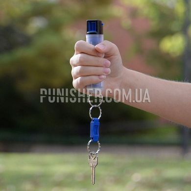 Blue Face Key Case Pepper Spray with Quick Release Key Ring, Blue, Cone spraying, 35ml