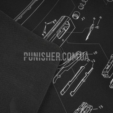 Коврик TekMat 30 см x 91 см с чертежом Mossberg для чистки оружия, Черный, Коврик