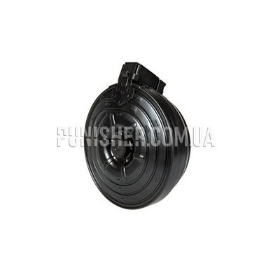 Electric Winding Drum Magazine LCT for AK type for 2000 balls, Black, Electric Winding Drum, AK, Metal, Plastic