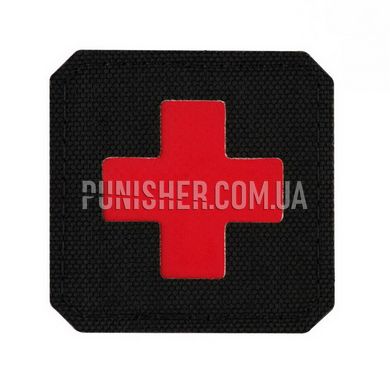 M-Tac Medic Cross Laser Cut Patch, Black/Red, Medic, Cordura
