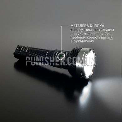 Videx A505C 5500Lm Portable LED Flashlight, Black, Flashlight, Accumulator, White, 5500