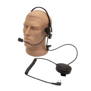 Thales Lightweight MBITR Headset USA for Kenwood, Black