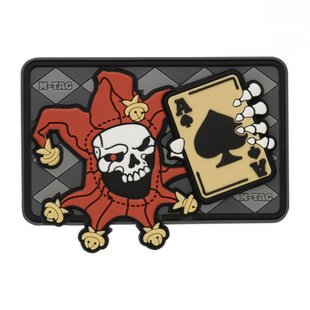 Нашивка M-Tac Joker Skull 3D ПВХ, Серый, ПВХ, Нет