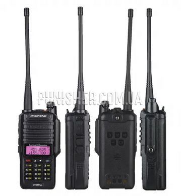 Радиостанция Baofeng UV-9R Plus MK1 UHF/VHF со шнурком Mirkit, Черный, VHF: 136-174 MHz, UHF: 400-520 MHz