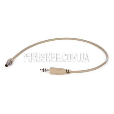 Ops-Core AMP Monaural U174 21" Downlead Cable, Tan, Headset, Ops-core AMP, Other