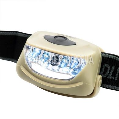 M-Tac 4+1 LED Headlamp, Khaki, Headlamp, Battery, White, Red, 18
