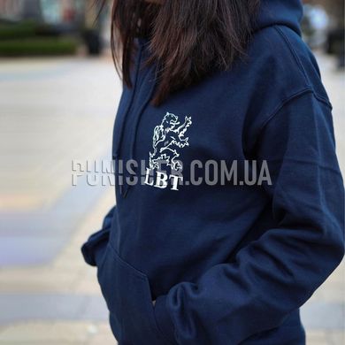 LBT Hoodie with Lion Logo, Navy Blue, Small