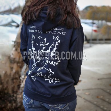 LBT Hoodie with Lion Logo, Navy Blue, Small