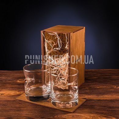 Gun and Fun set of two glasses with a real 7.62mm bullet, Clear, Посуда из стекла