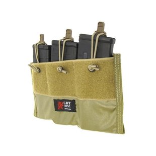 LBT-2645A 5.56 Mag Insert W/Retention, Coyote Brown, 3, Velcro, AR15/М4, M16, HK416, For plate carrier, .223, 5.56, Cordura 1000D