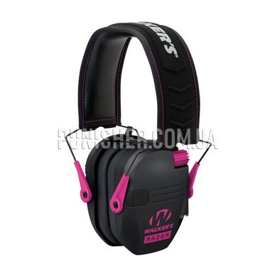 Walker's Razor Slim Electronic Muffs, Pink, Active, 23