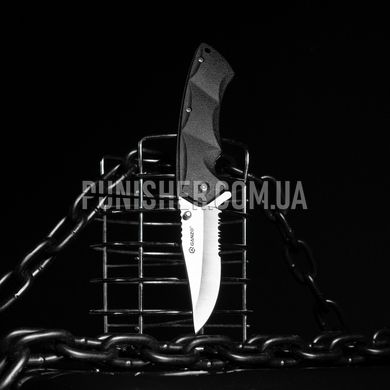 Нож Ganzo G617, Черный, Нож, Складной, Полусеррейтор