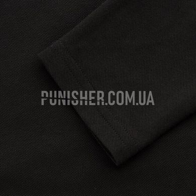 M-Tac Polo Shirt Tactical Long Sleeve 65/35 Black, Black, Medium