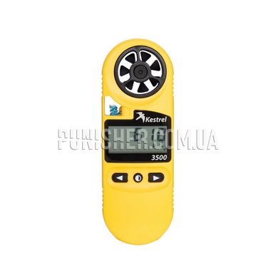 Kestrel 3500 Pocket Weather Meter, Yellow, 3000 Series, Atmospheric vise, Height above sea level, Relative humidity, Wind Chill, Saving measurements, Outside temperature, Heat index, Dewpoint, Wind speed, Time and date
