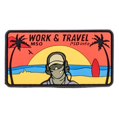 PSDinfo "Work and Travel MSO" PVC Patch, Red, PVC