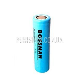 Акумулятор Bossman 18650 Li-ion 3,7V 3000 mAh, Блакитний, 18650