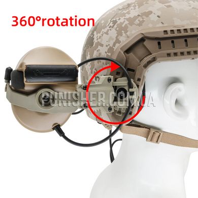 Адаптер FMA на рейки шолома ARC Helmet Rail Adapter для Ops-Core AMP, DE, Гарнітура, Ops-core, Адаптери на шолом