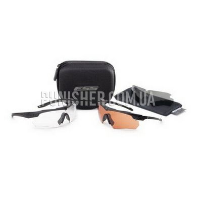 Балістичні окуляри ESS Crossbow Suppressor 2x+, Чорний, Бурштиновий, Прозорий, Димчастий, Окуляри