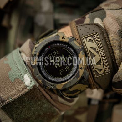 Годинник M-Tac тактичний 2095 з компасом, Camouflage, Будильник, Компас, Крокомір, Підсвічування, Секундомір, Таймер, Тактичний годинник