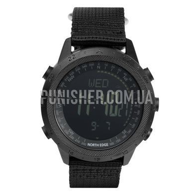 North Edge Desert 5BAR Watch with Compass, Black, Altimeter, Barometer, Alarm, Compass, Pedometer, Backlight, Stopwatch, Timer, Thermometer, Tactical watch