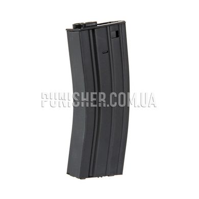 Specna Arms Hi-Cap 300 BB Magazine for M4/M16, Black, Drum, M4/M16/AR-15/SCAR-L, Metal, Plastic