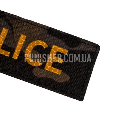 Нашивка Emerson Police Yellow 15x5cm Patch, Multicam Black, Поліція