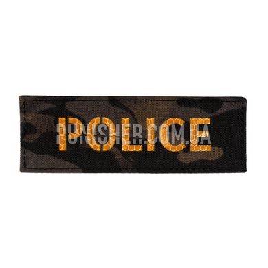 Emerson Police Yellow 15x5cm Patch, Multicam Black, Police