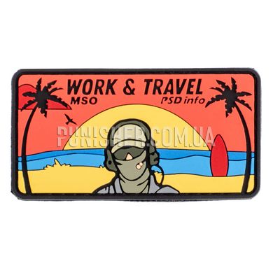 PSDinfo "Work and Travel MSO" PVC Patch, Red, PVC
