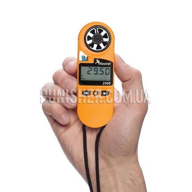 Kestrel 2500 Pocket Weather Meter, Orange, 2000 Series, Atmospheric vise, Wind Chill, Outside temperature, Wind speed, Time and date, Night Vision
