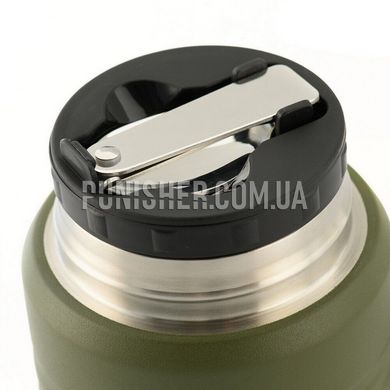 M-Tac 750 ml Thermos with folding spoon, Olive, Thermos