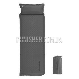 Коврик самонадувающийся Naturehike CNK2300DZ014 одноместный с подушкой, 60мм, Серый, Коврик