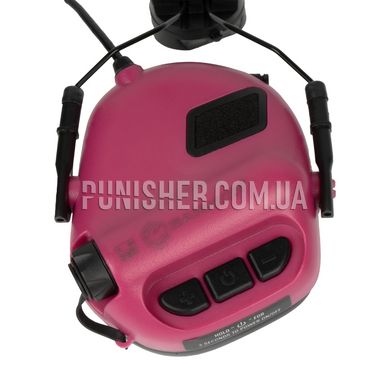 Активная гарнитура Earmor M32H Mod 3 с адаптером на рельсы шлема, Розовый, С адаптерами, 22, Single