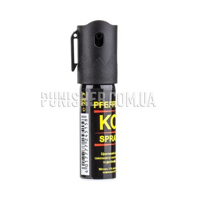 Газовий балончик Klever Pepper KO Spray, Чорний, Конусне розпорошення, 15ml