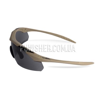Тактичні окуляри Wiley-X Vapor 3 лінзовий комплект, Tan, Бурштиновий, Прозорий, Димчастий, Окуляри