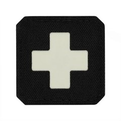 M-Tac Medic Cross Laser Cut Retro-reflecting Patch, Black, Medic, Cordura