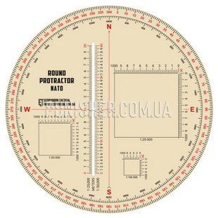 Лінійка ECOpybook Protractor Round NATO d=130 mm, Прозорий, Лінійка