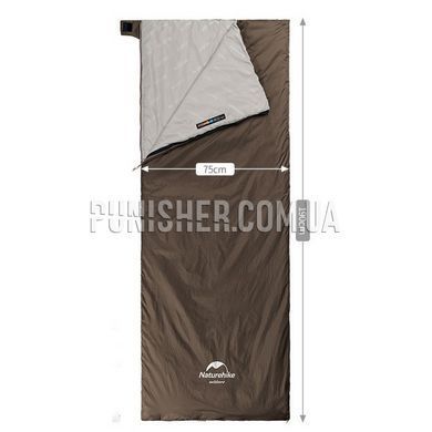 Сверхлегкий спальник Naturehike Lightweight Summer LW180 NH21MSD09 левый, 15&deg;C, X-Large, Коричневый, Спальный мешок