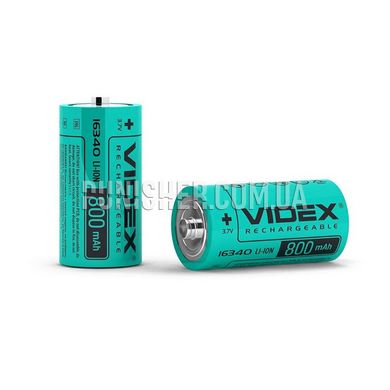 Videx 16340 Li-ion 800mAh Battery, Green, 16340