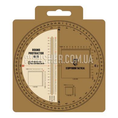 ECOpybook Protractor Round NATO Ruler d=130 mm, Clear, Ruler