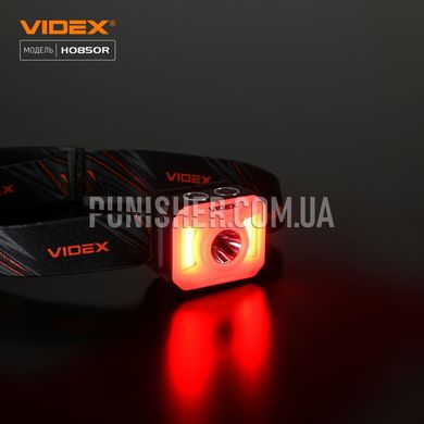 Налобний світлодіодний ліхтарик Videx H085-OR 400Lm, Чорний, Налобний, USB, Білий, Червоний, 400